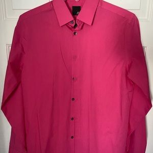 Hot pink slim fit dress shirt